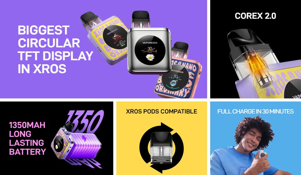 Dise&ntilde;o moderno y met&aacute;lico del Vaporesso XROS 4 Nano