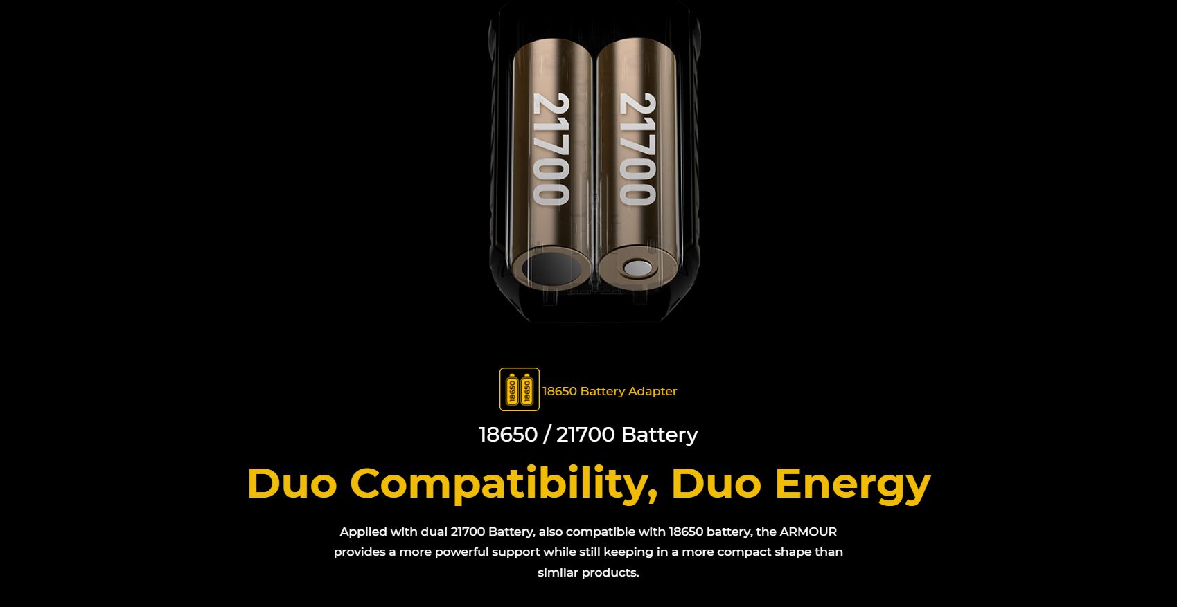 Vaporesso Armour Max compatible con bater&iacute;as 21700 y 18650