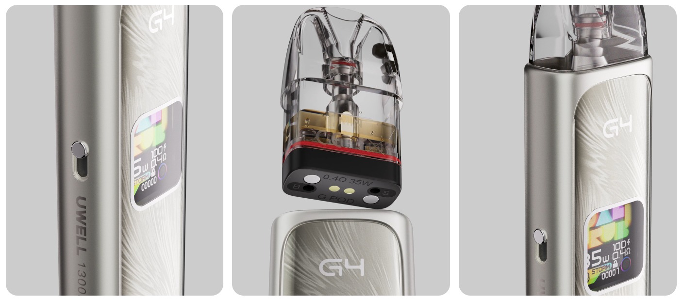 UWELL Caliburn G4 con flujo de aire ajustable para vapeo personalizado
